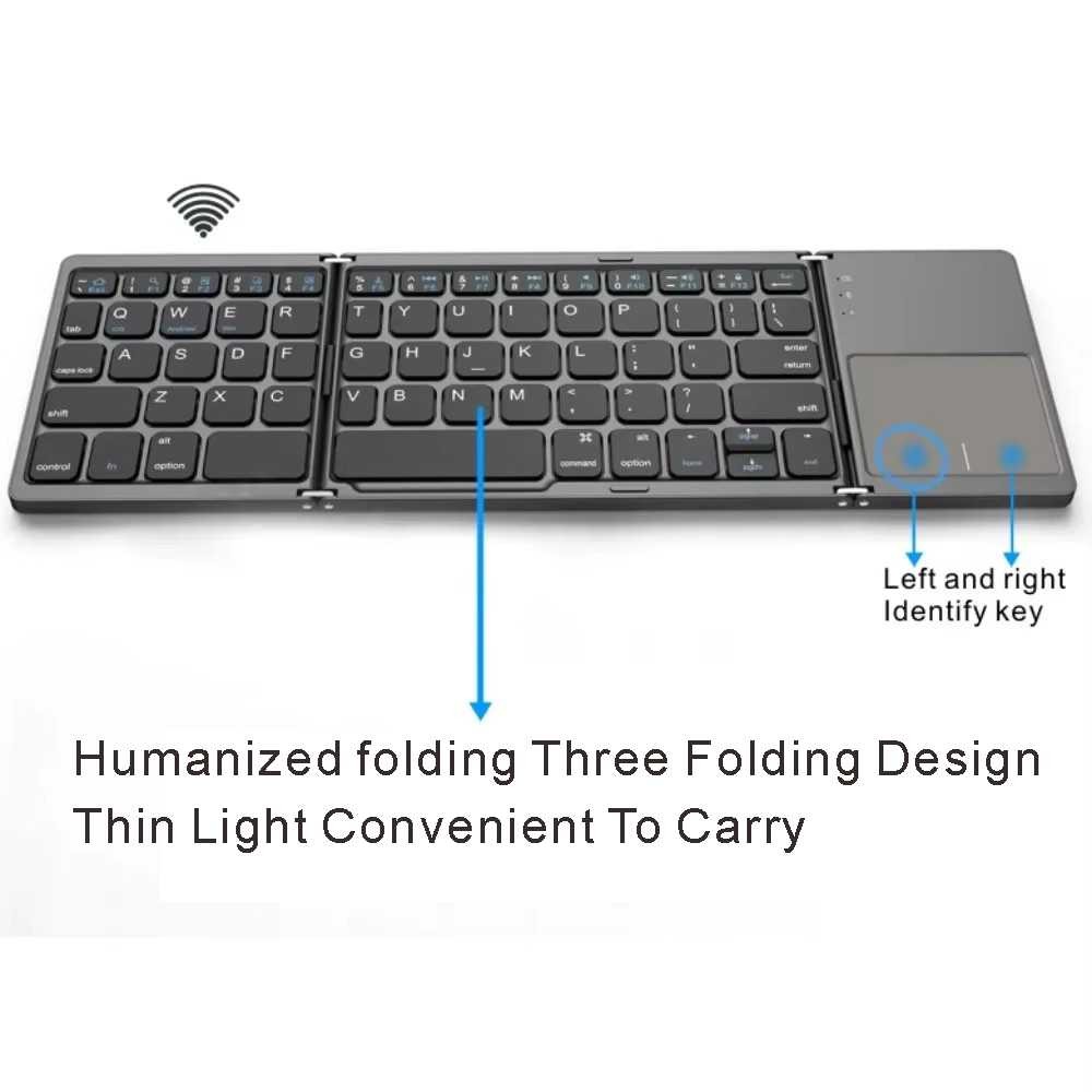 Fold Keyboard Touchpad Micro Keyboard for IOS Android Windows Tablet Easy To Carry