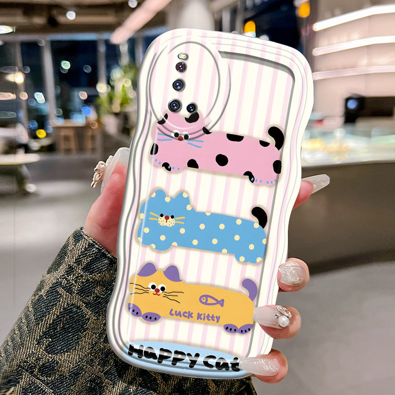 Casing Hp Untuk VIVO V19 V19 Neo V17 V17 Pro Case Casing Kucing panjang HP Kesing gelombang Cesing S
