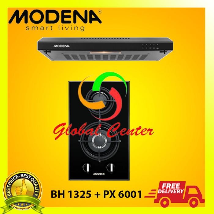 Paket Hemat Modena Kompor Tanam Bh 1325 Dan Cooker Hood Px 6001