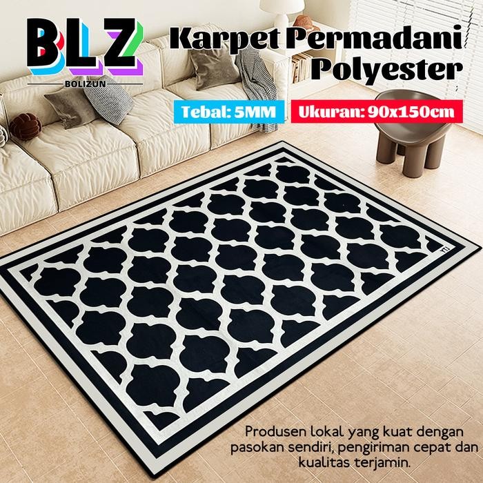 BOLIZUN Karpet Permadani Polyester Karpet Lantai Motif Uk 90x150cm/Karpet Permadani Bermotif