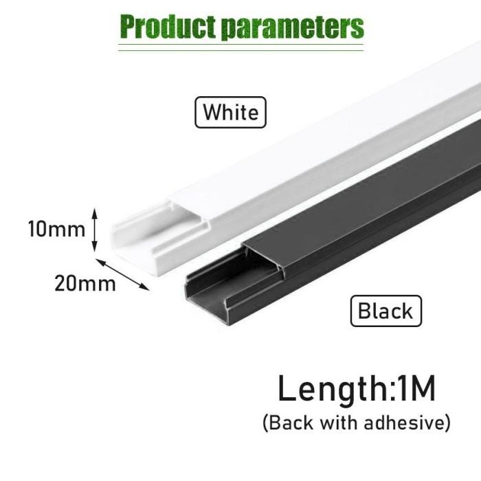 (Allthebest) Kabel Duct Kabel Dak Cable Ducting Penutup Pelindung Kabel Tempel Dinding Lantai PVC