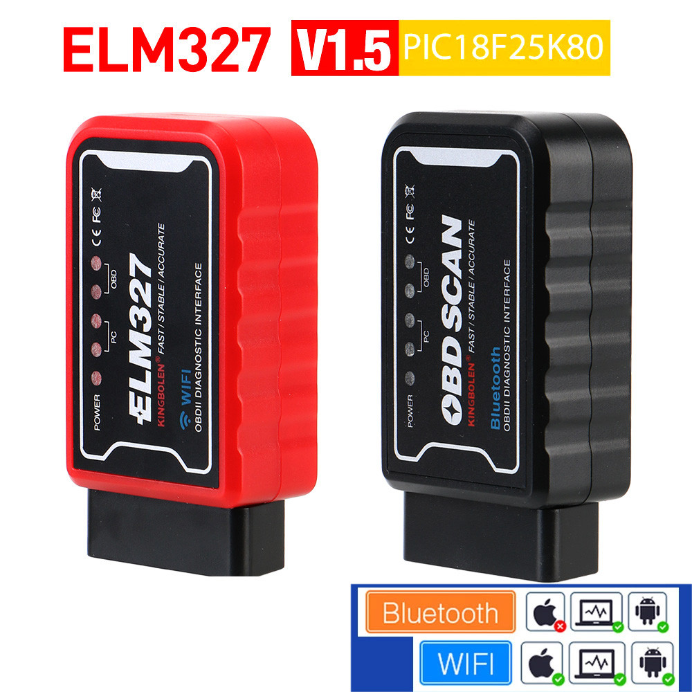 Obdii Diagnostic Tool For Android/Ios Elm 327 V 1.5 Icar2 Obdscan Elm327 Wifi/Bluetooth V1.5
