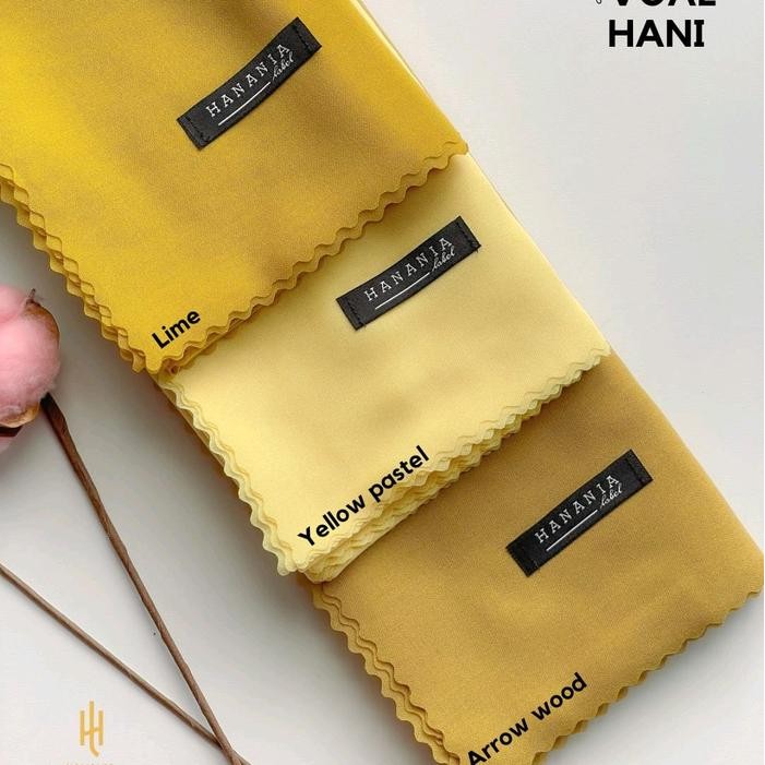 (Allthebest) HANANIA LABEL- HANI VOAL SAHARA SUPERFINE KUNING AMBER YELLOW SUNNY SIDE ARROW WOOD