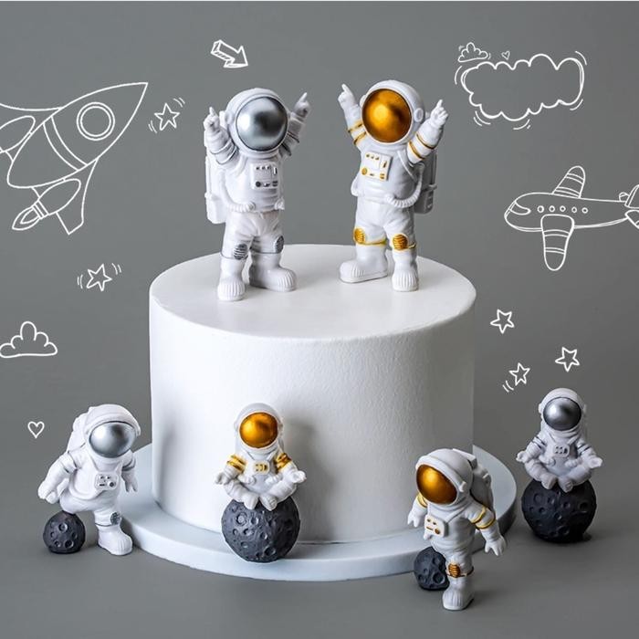 CCB03 Cake Topper Astronaut Astronot Figure Character Boneka Karakter