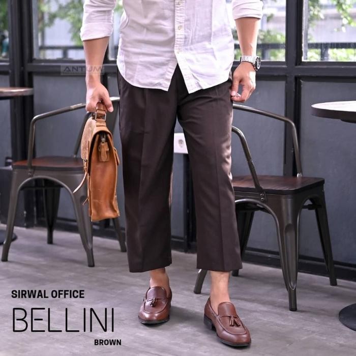 (Allthebest) Sirwal Office Bellini Black ANTUM Celana Sirwal Kantor Cingkrang Hitam