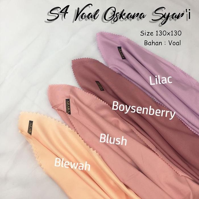 (Allthebest) Kerudung Syari Square Voal Polos Segi Empat Ukuran 130 x 130 Oskara Jilbab Muslim