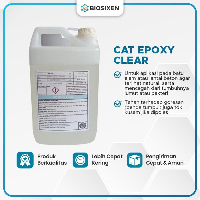 Cat Epoxy Clear Resin Epoxy Bening untuk Batu & Lantai Beton Tanpa Solvent - Tahan Goresan & Natural