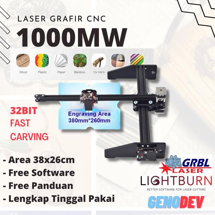 

[Genodev] Mesin Laser Engraver 32Bit Fast Carving 38 X 26Cm 1000Mw