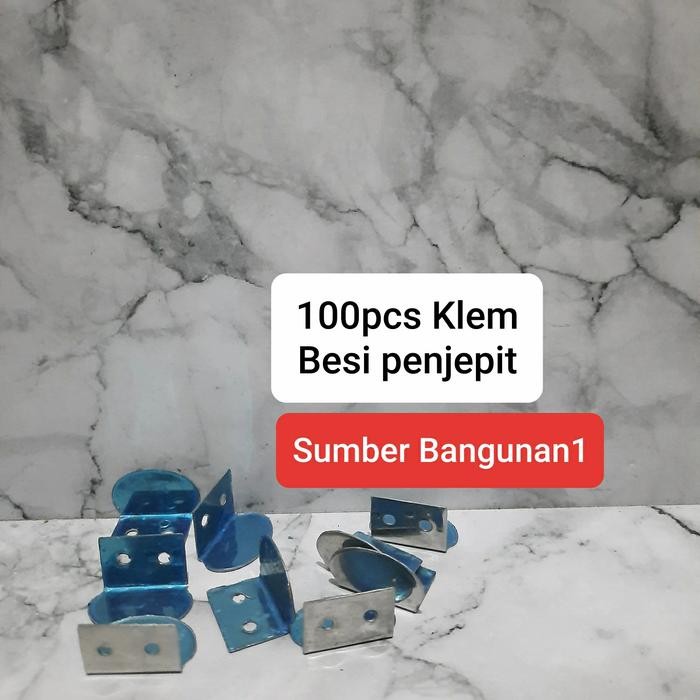 Klem siku penjepit kaca 100pcs penahan jepit meja L