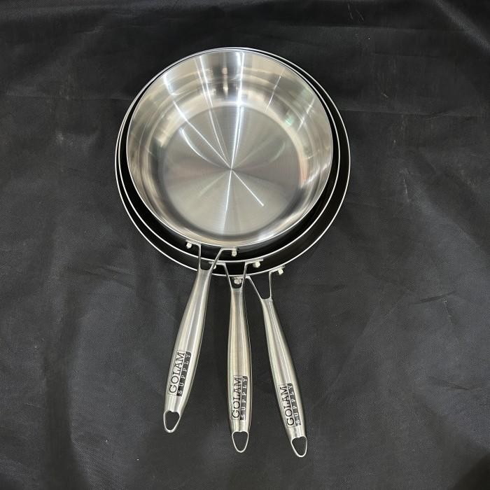 Sautee pan frying pan stainless sus 316L 3 layer wajan panci stainless tumis goreng masak kuah food