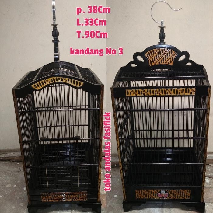 kandang burung ukir no 3 motip kipas merk f1/kandang kenari/ dll