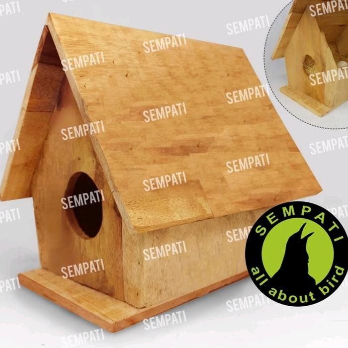 GLODOK RUMAH SEGITIGA PINTU ATAS KAYU GLODOK PARKIT LOVEBIRD SARANG T