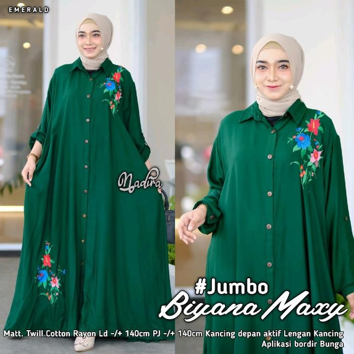 (Allthebest) NIZA MAXY LD 140 DRESS JUMBO RAYON BORDIR GAMIS LD 140 BIYANA JUMBO SANIA JUMBO RAYON