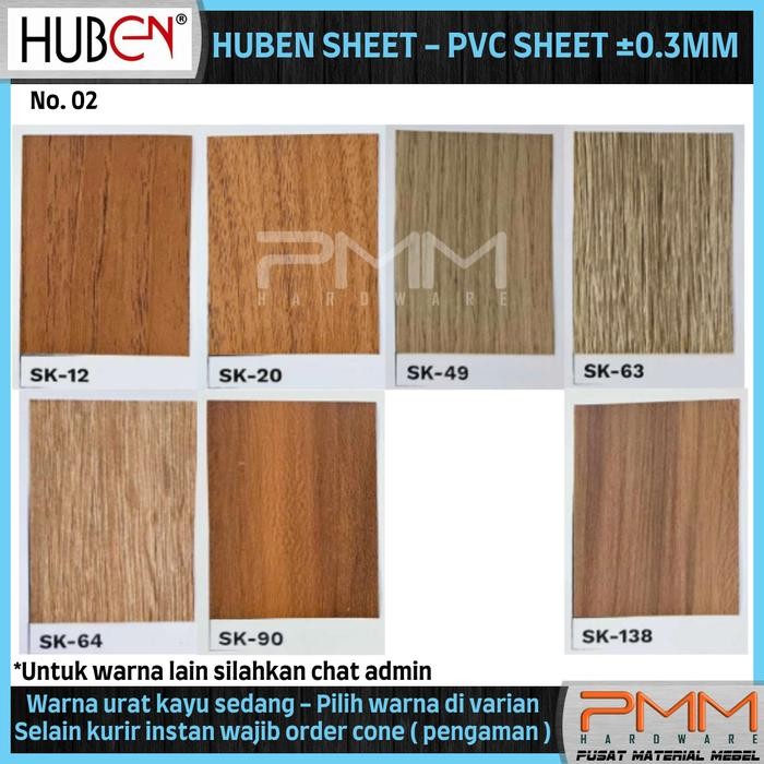 PVC SHEET TEBAL 0,3 WARNA URAT KAYU SEDANG TACO SHEET DECO HUBEN SHEET