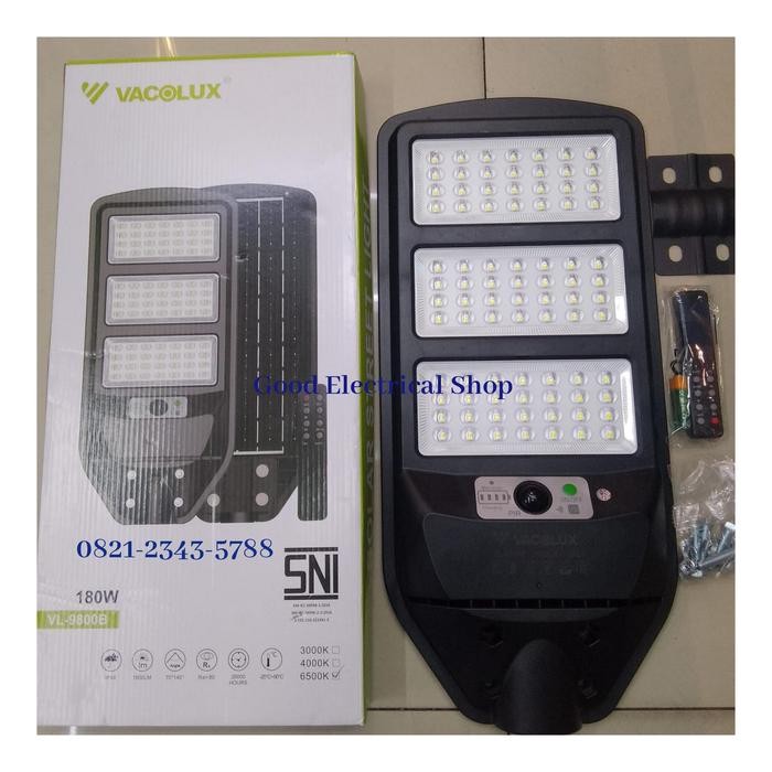 Gass. Vacolux Lampu Jalan Pju Led Solar Cell 180 W Panel Surya