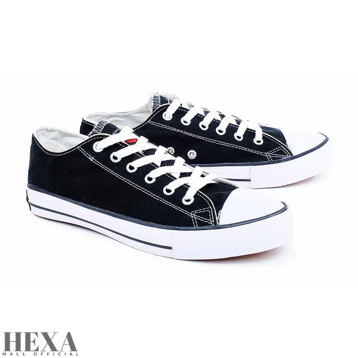 ORIGINAL Sepatu Sneakers Canvas Pria Cowok Remaja Anak Laki Laki Sekolah Hitam READY STOCK