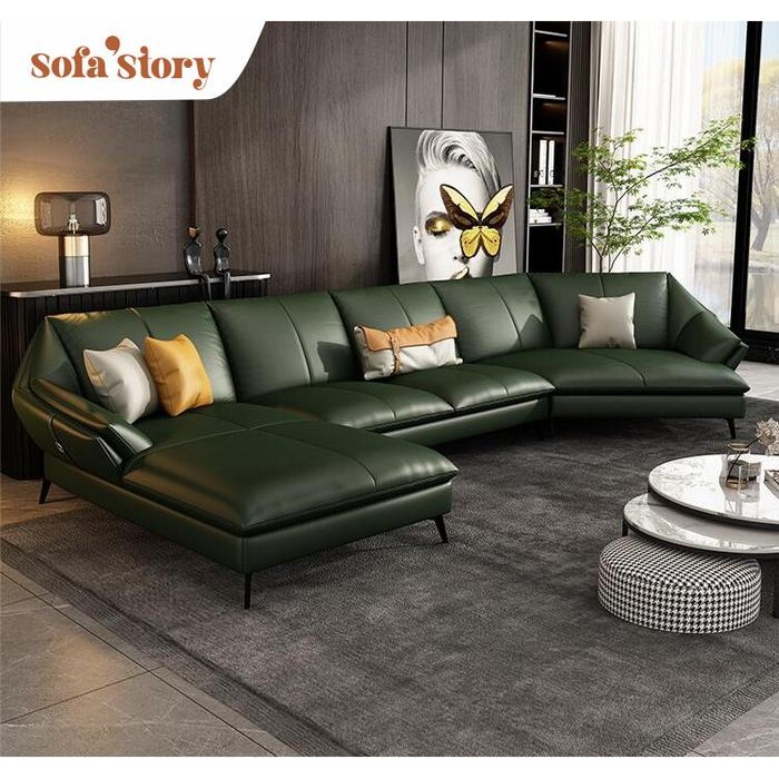 Sofa Set Kulit Modern Caleste / Sofa Ruang Tamu / Sofa Keluarga