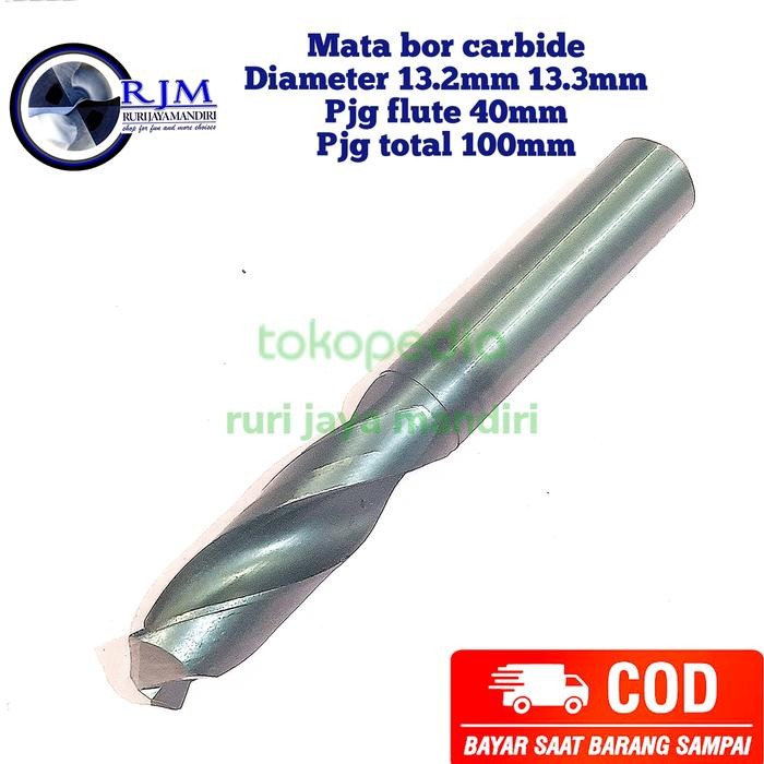 Mata bor carbide Diameter 13.2mm 13.3mm cocok untuk baja keras harden