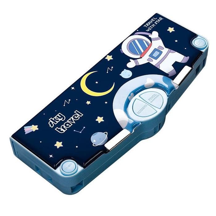 

BEST SELLER kotak pensil multifungsi tempat pensil viral motif astronot dinosaurus