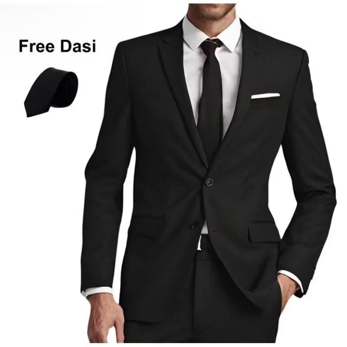 JAS WISUDA JAS NIKAH PRIA FORMAL SLIMFIT WARNA HITAM Blazer