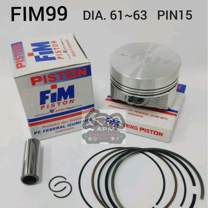 PISTON KIT FIM 99 CUSTOM MENTAH PIN 15 61 61,5 62 62,5 63 mm FIM99