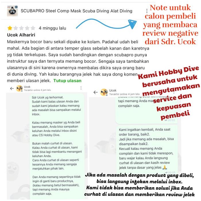 Scubapro Steel Comp Mask Scuba Diving Alat Diving