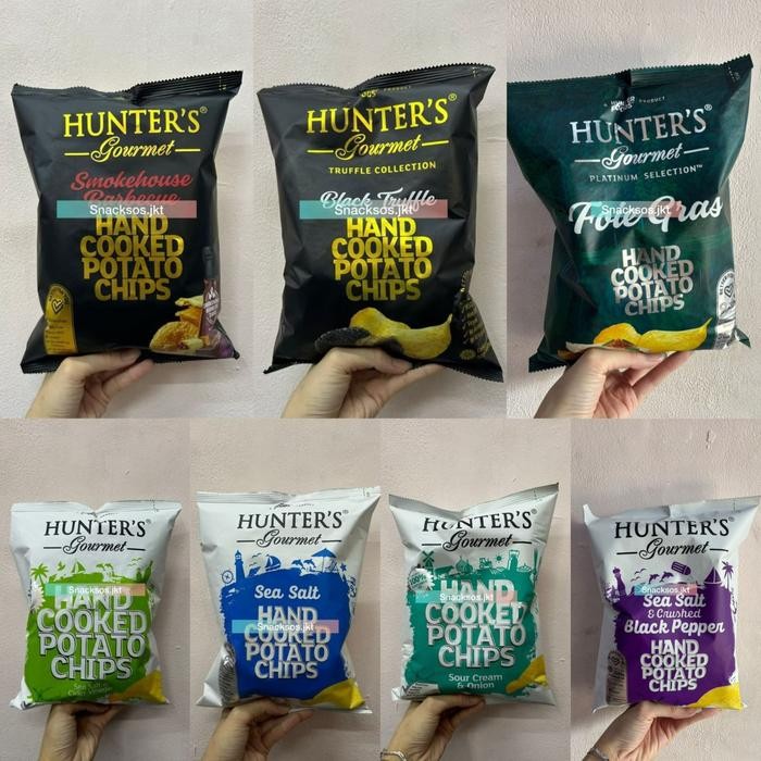 

Sedia HUNTER'S GOURMET HAND COOKED POTATO CHIPS TRUFFLE / FOIE GRASS / SEA SALT PEPPER / SMOKEHOUSE