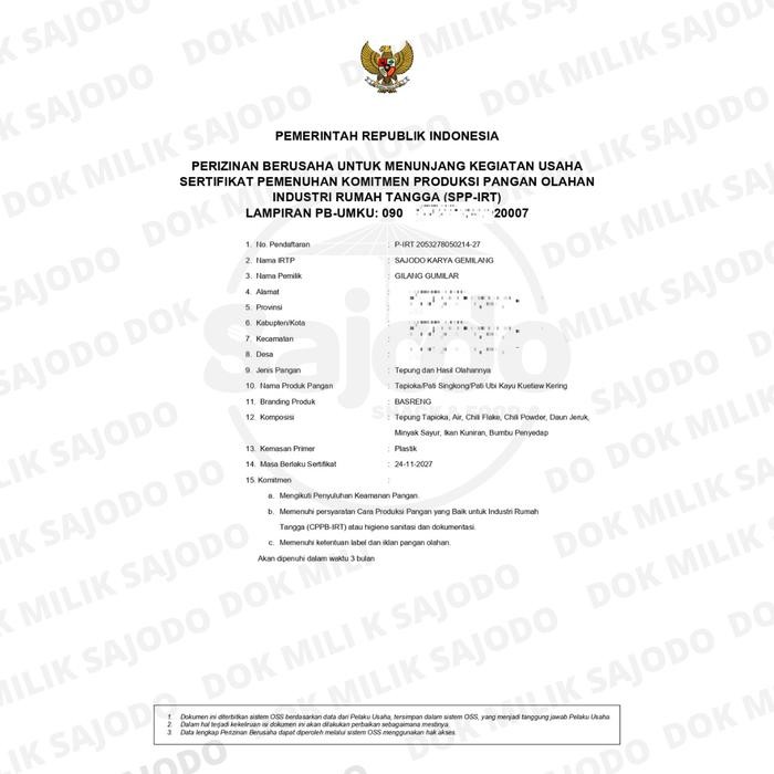 

Sedia BASRENG 800 GRAM ORDAS - BUY 1 GET 1