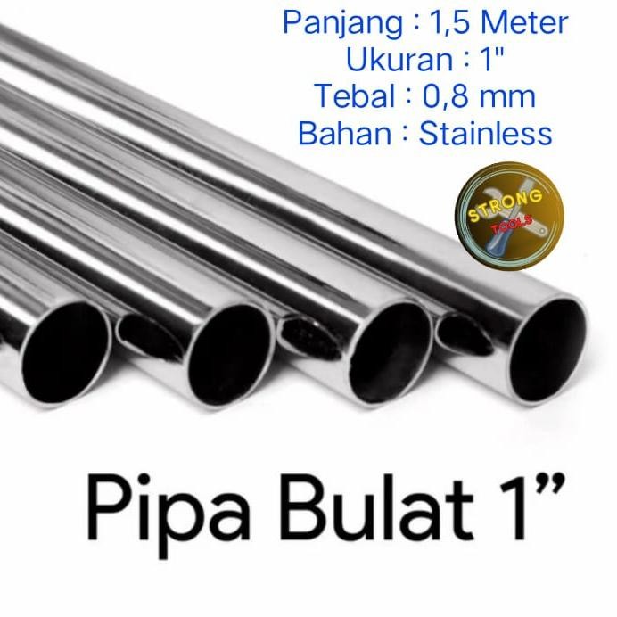 Pipa Bulat 1 Inch Stainless Steel / Pipa Gantungan 25 Mm (150 Cm)