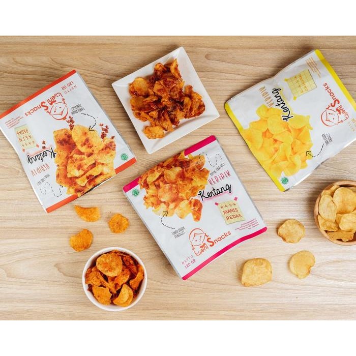 

Sedia Leni Snack Keripik Kentang 120 Gram/ Rasa Asin Manis Pedas