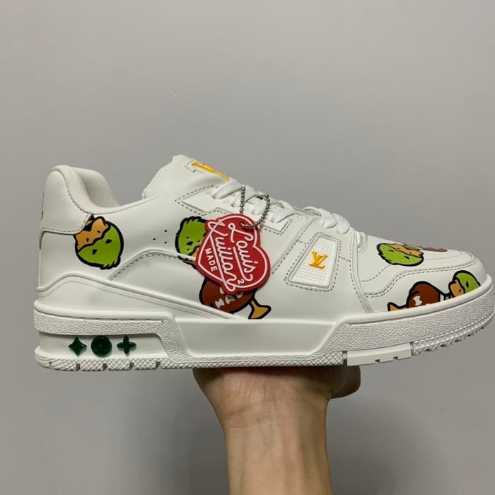LV Trainer Vuitton Nigo Human Made Duck White Leather