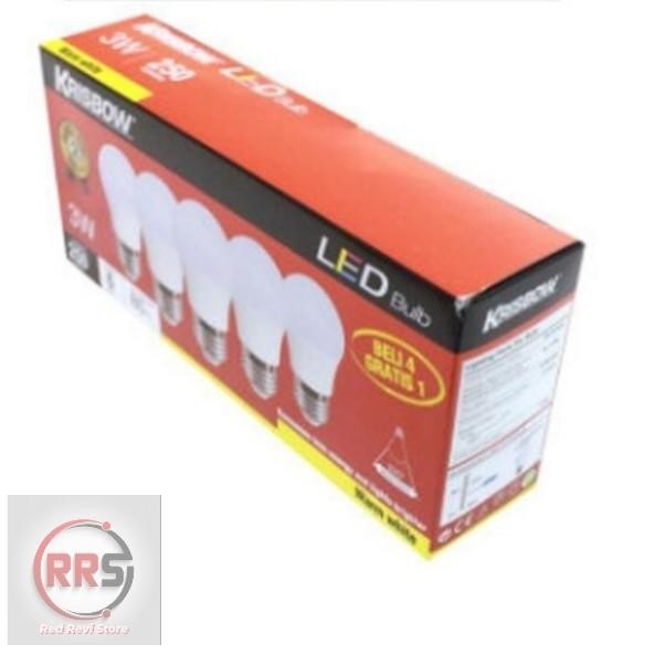 (Allthebest) Lampu LED Bohlam LED Krisbow 3 Watt - Kuning Warm White