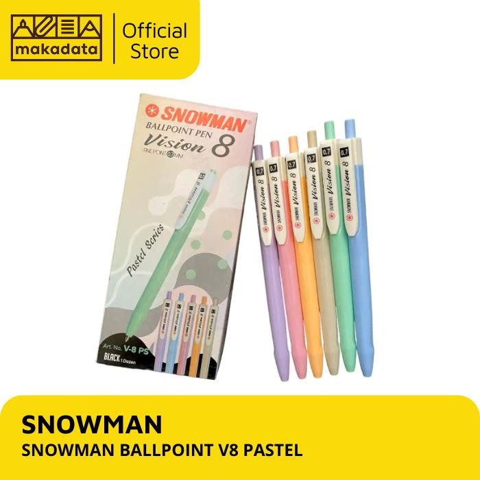 

SNOWMAN BALLPOINT V8 PASTEL HITAM (1 PACK)