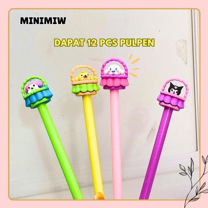 

SELUSIN (12 PCS) PULPEN GEL KERANJANG SANRIO PGK-1546 CINNAMOROLL KUROMI MELODY PURIN PEN PENA