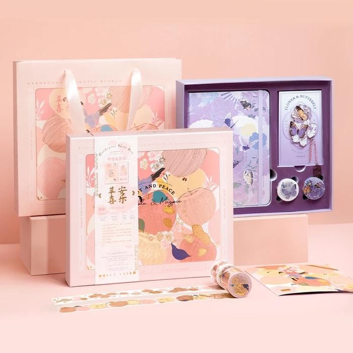 

Notebook washi tape set gift box hampers journal diary buku tulis