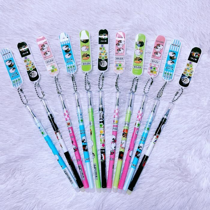 

[cod] Pena Gel Hitam Murah Liontin Skateboard Alat Tulis Siswa 0.5Mm Kartun Lucu, Mencapai Bebek,