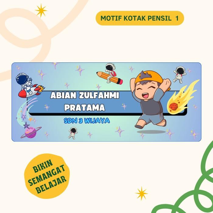 

Kotak Pensil Nama Sendiri Box Pensil Sekolah Custom Nama dan Foto - Stationery Alat