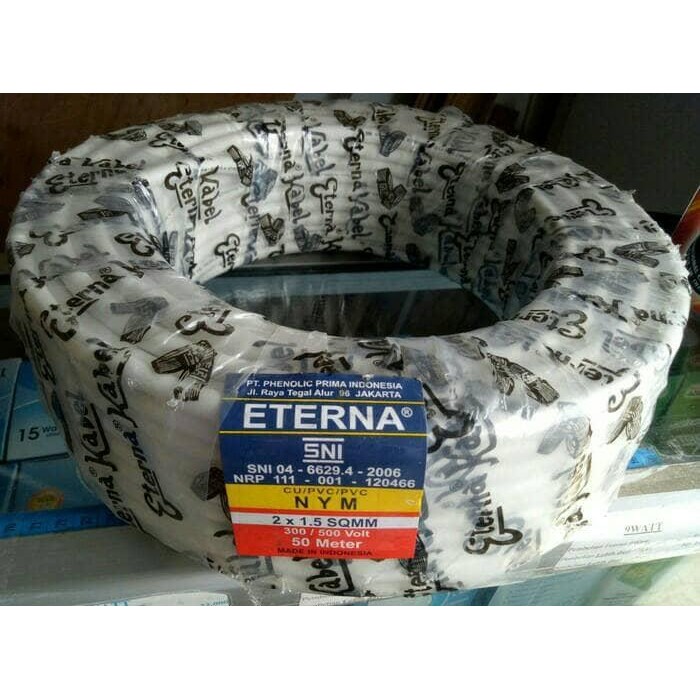 Kabel Eterna 2x1,5 full 50m/Eterna 2x1.5 NYM/Kabel Listrik