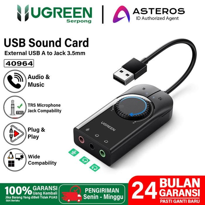 Ugreen Sound card External Usb 2.0 Stereo Ugreen Usb Soundcard to Aux