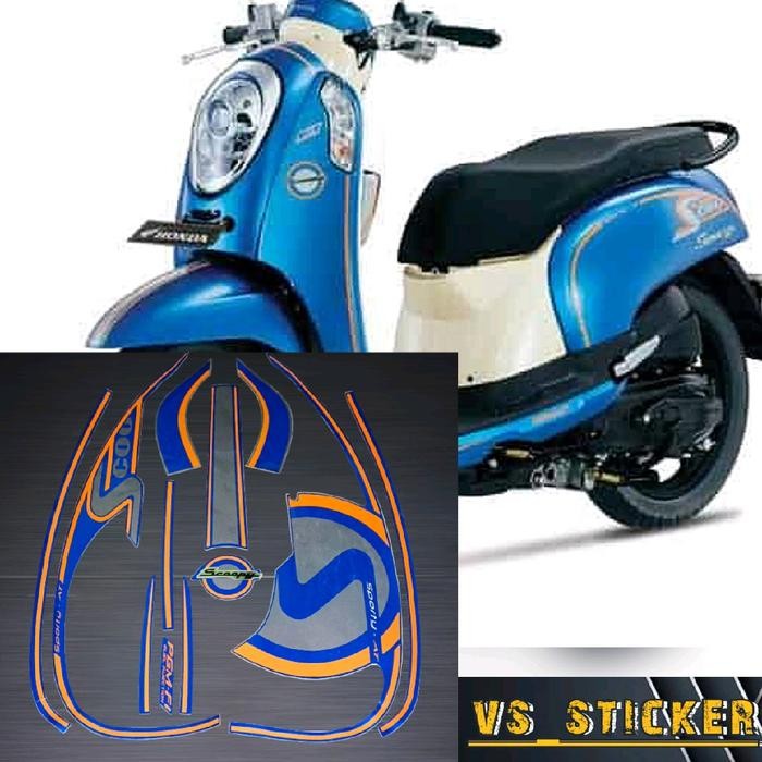 ORIGINAL STRIPING STICKER LIST BODY STANDART MOTOR HONDA SCOOPY SPORTY 2013 KUALITAS TERBAIK