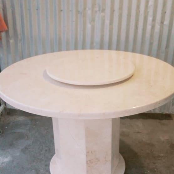 Meja Makan Marmer Bulat / Meja Bulat Marmer