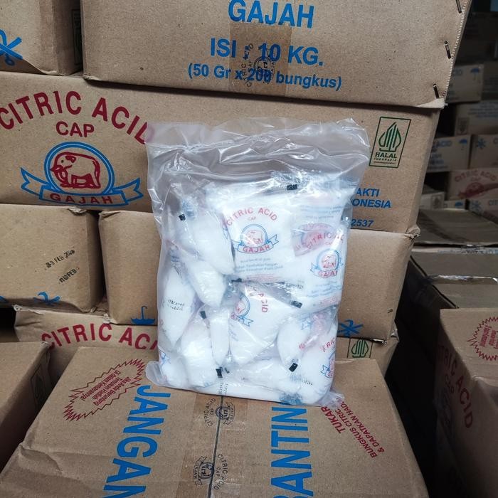 

DISKON CITRIC ACID Citrun Cap Gajah 1pak isi 20 bks @50g READY STOCK