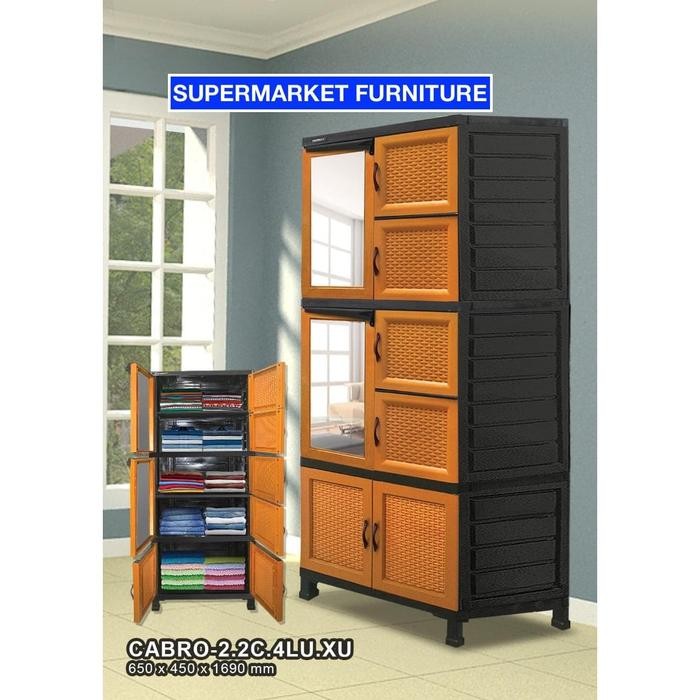 Lemari Plastik Kaca Napolly Cabro 2.2C 4Lu.Xu