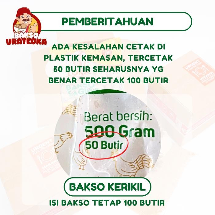 

New BAKSO KERIKIL+Bumbu Basah/Bumbu Kering/Tanpa Bumbu isi 100 Butir Berat 500gr Bakso Frozen Food