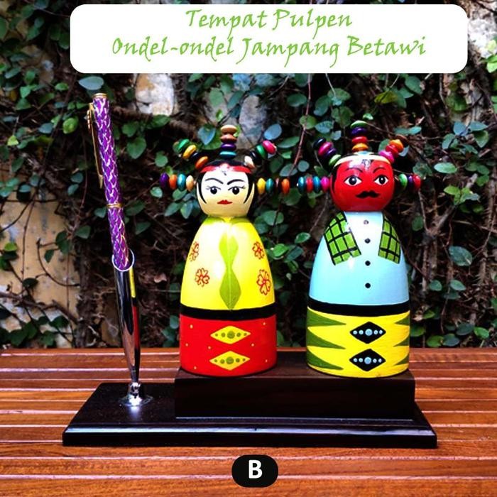 Souvenir Tempat Pulpen Ondelondel Mainan Boneka Kayu Lucu 12Cm Set Box #Gratisongkir