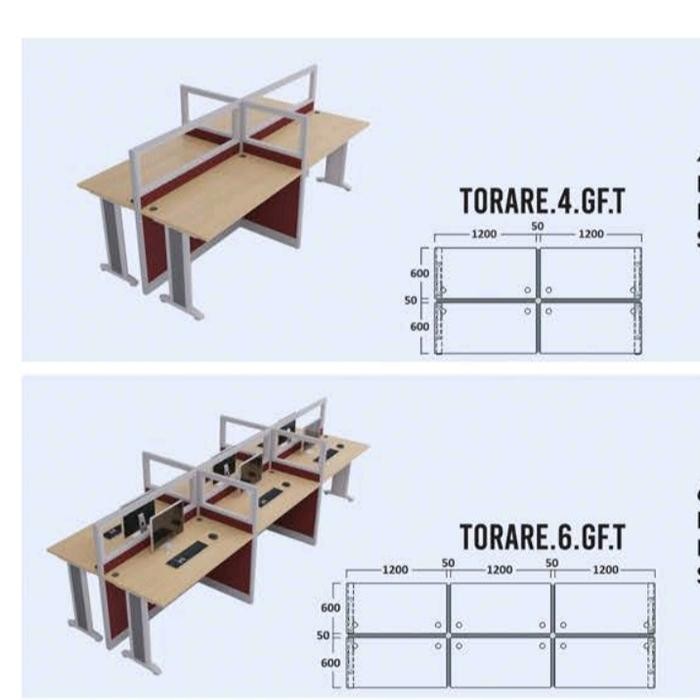 Meja Partisi Meja Kantor Indai Torare 4Gf T / Torare 6Gf T