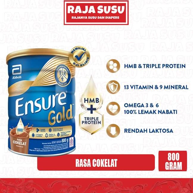 

ENSURE GOLD COKELAT 800GR - RAJA SUSU