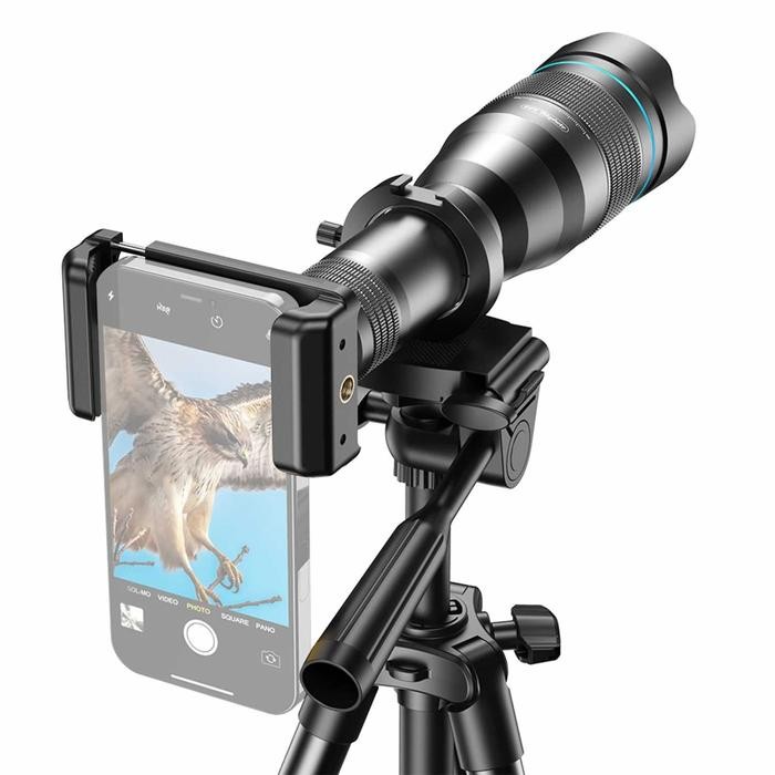 Lensa Kamera Smartphone APEXEL Telephoto Lens 60x with Tripod