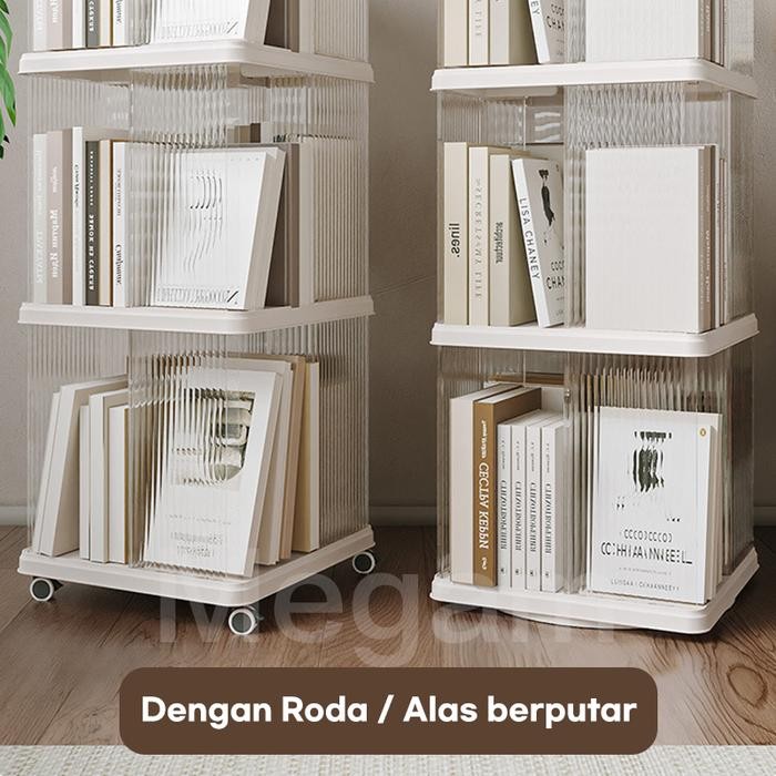 Megam Lemari Pakaian Plastik Lemari Susun Lemari Buku Kapasitas Besar Storage Cabinet Hemat Ruang