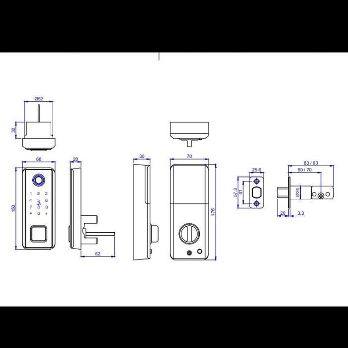 ELECTRONIC DEADLOCK DEKKSON ED T11 BLACK KUNCI PINTU DIGITAL